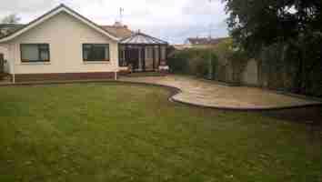 Raised Curving Yellow Limestone Patio Bettystown co.Meath