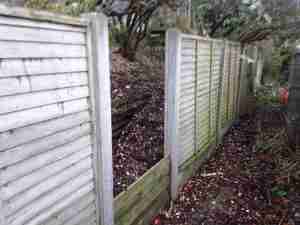 Image of tired ship lap fencing panels