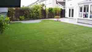 Image of artificial lawn space for family use