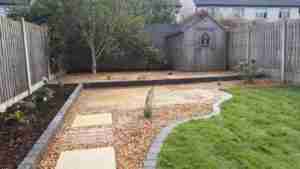 Photo of New patio beds and lawn and gravel areas
