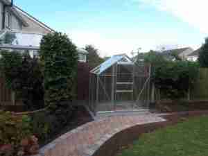 Image of glasshouse and new path leading to it