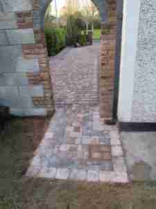 New block paved driveway and path