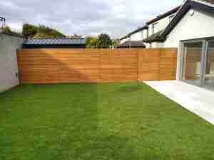 Image of artificial lawn and Larch Cladding