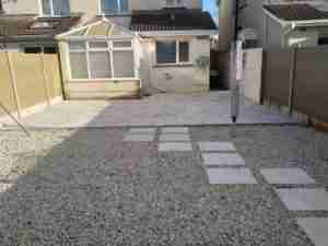 Image of stepping stones paving and gravel surfacing