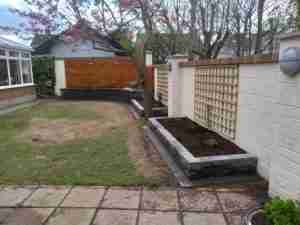 New raised beds with planting , Lighting and Larch cladding