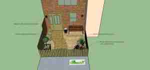 Garden design of cottage styled urban garden